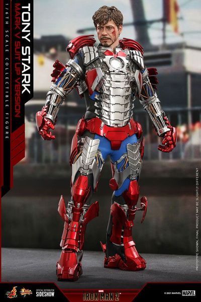Коллекционная фигурка Железный Человек Hot Toys Iron Man 2 Movie Masterpiece Action Figure 1/6 Tony Stark (Mark V Suit Up Version) 31 cm AFHOT148 фото