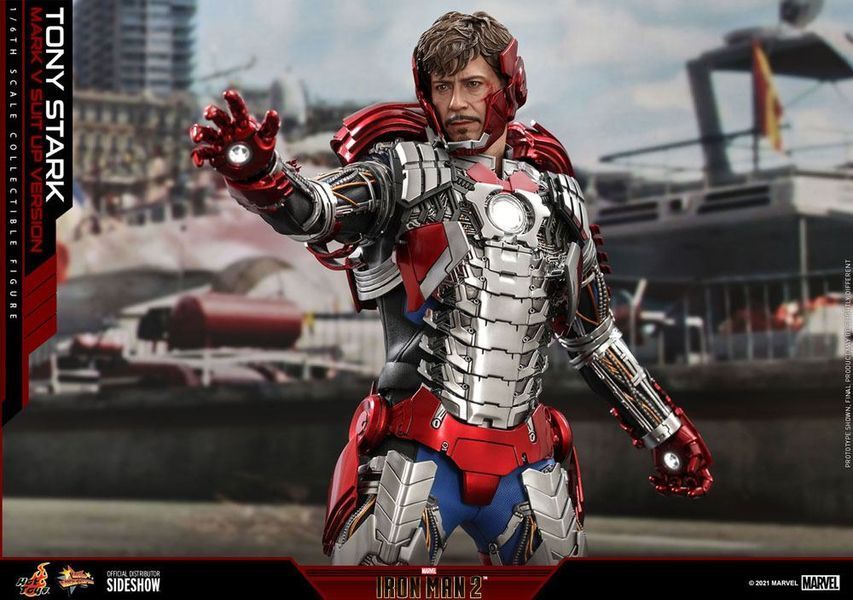 Коллекционная фигурка Железный Человек Hot Toys Iron Man 2 Movie Masterpiece Action Figure 1/6 Tony Stark (Mark V Suit Up Version) 31 cm AFHOT148 фото