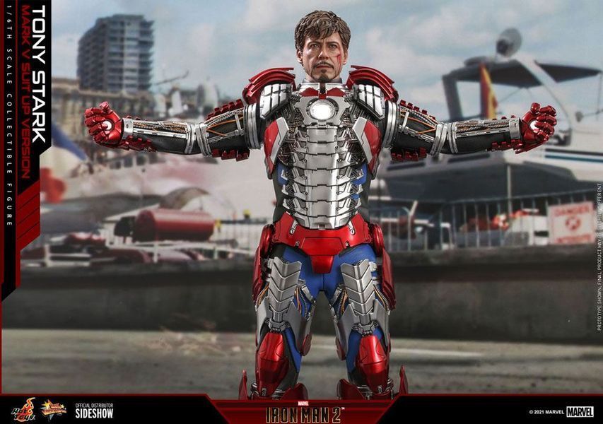 Коллекционная фигурка Железный Человек Hot Toys Iron Man 2 Movie Masterpiece Action Figure 1/6 Tony Stark (Mark V Suit Up Version) 31 cm AFHOT148 фото
