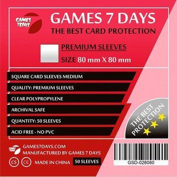 Протектори Games7Days (80 x 80 мм) Premium Square (50 шт) prot24 фото