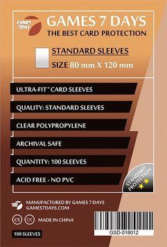 Протектори Games7Days (80 x 120 мм) Standard Ultra-Fit (100 шт) prot25 фото