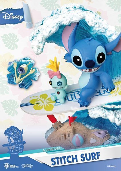 Колекційна фігурка Beast Kingdom Toys Disney Summer Series D-Stage PVC Diorama Stitch Surf 15 cm AF346 фото