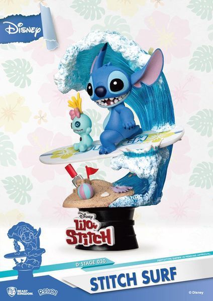 Колекційна фігурка Beast Kingdom Toys Disney Summer Series D-Stage PVC Diorama Stitch Surf 15 cm AF346 фото