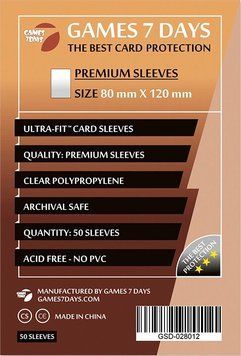 Протектори Games7Days (80 x 120 мм) Premium Ultra-Fit (50 шт) prot26 фото