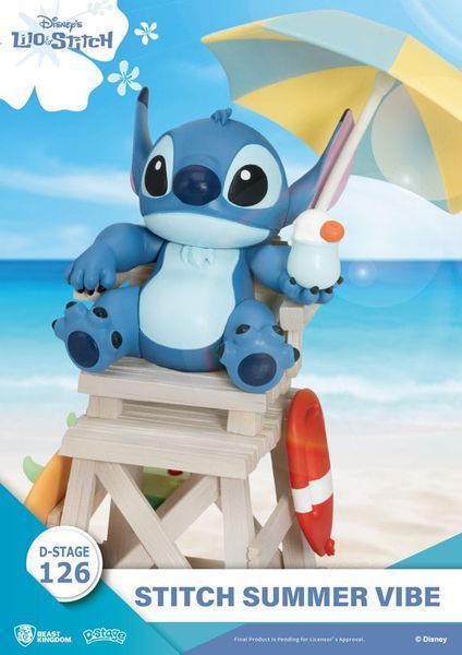 Колекційна фігурка Beast Kingdom Disney D-Stage PVC Diorama Stitch Summer Vibe 16 cm AF348 фото