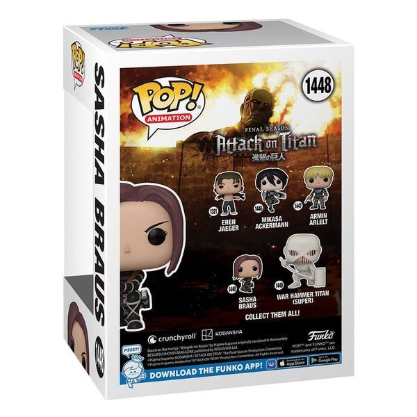 Колекційна фігурка Funko Attack on Titan POP! Animation Vinyl Figure Sasha 9 cm mf145 фото