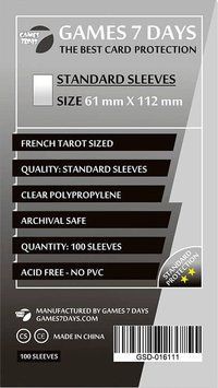 Протектори Games7Days (61 x 112 мм) Standard French Tarot (100 шт) prot13 фото