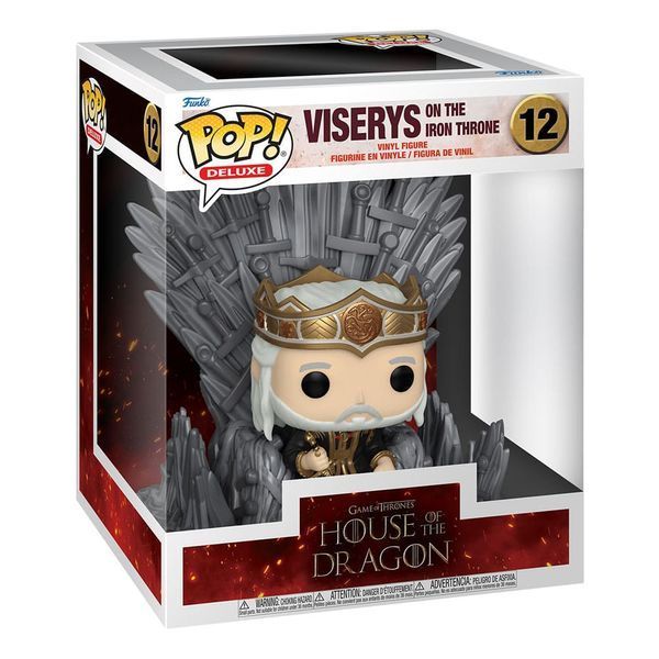 Коллекционная фигурка Funko House of the Dragon POP! Deluxe Vinyl Figure Viserys on Throne 9 cm mf172 фото