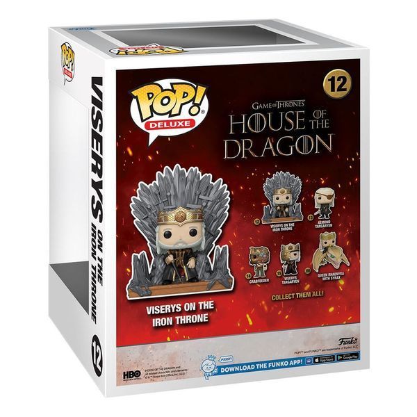 Коллекционная фигурка Funko House of the Dragon POP! Deluxe Vinyl Figure Viserys on Throne 9 cm mf172 фото