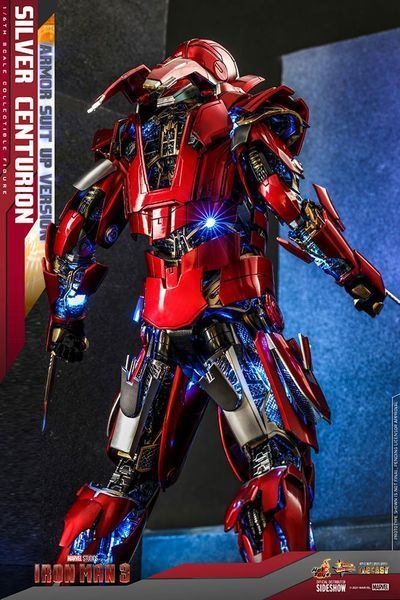 Колекційна фігурка Hot Toys Iron Man 3 Movie Masterpiece Action Figure 1/6 Silver Centurion (Armor Suit Up Version) 32 cm AFHOT149 фото