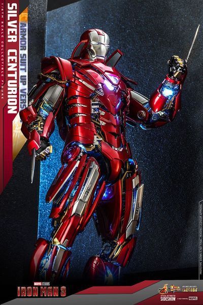 Колекційна фігурка Hot Toys Iron Man 3 Movie Masterpiece Action Figure 1/6 Silver Centurion (Armor Suit Up Version) 32 cm AFHOT149 фото