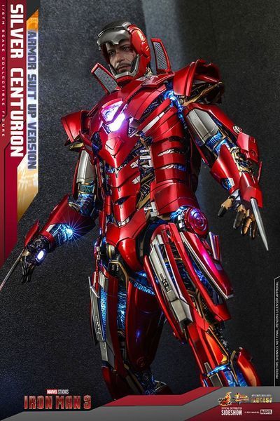 Колекційна фігурка Hot Toys Iron Man 3 Movie Masterpiece Action Figure 1/6 Silver Centurion (Armor Suit Up Version) 32 cm AFHOT149 фото