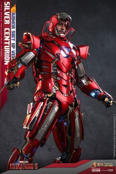 Колекційна фігурка Hot Toys Iron Man 3 Movie Masterpiece Action Figure 1/6 Silver Centurion (Armor Suit Up Version) 32 cm AFHOT149 фото