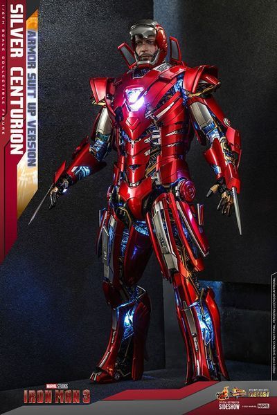 Колекційна фігурка Hot Toys Iron Man 3 Movie Masterpiece Action Figure 1/6 Silver Centurion (Armor Suit Up Version) 32 cm AFHOT149 фото