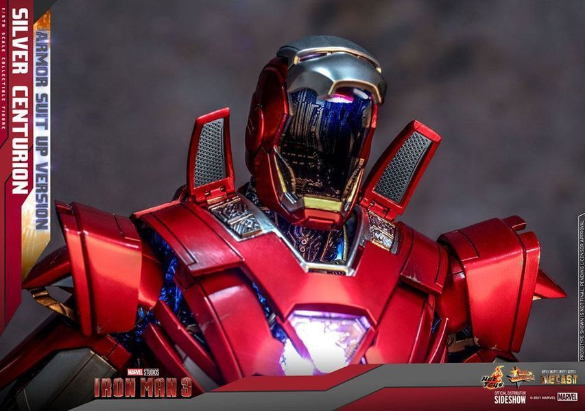 Колекційна фігурка Hot Toys Iron Man 3 Movie Masterpiece Action Figure 1/6 Silver Centurion (Armor Suit Up Version) 32 cm AFHOT149 фото