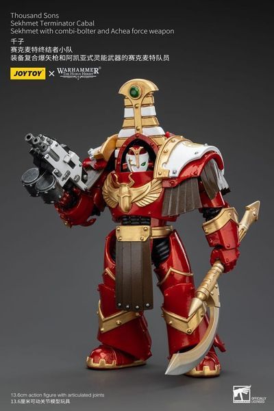 Колекційна фігурка Joy Toy Warhammer The Horus Heresy Action Figure 1/18 Thousand Sons Sekhmet Terminator Cabal Sekhmet with Combi-Bolter and Achea Force Weapon 14 cm AF7349 фото