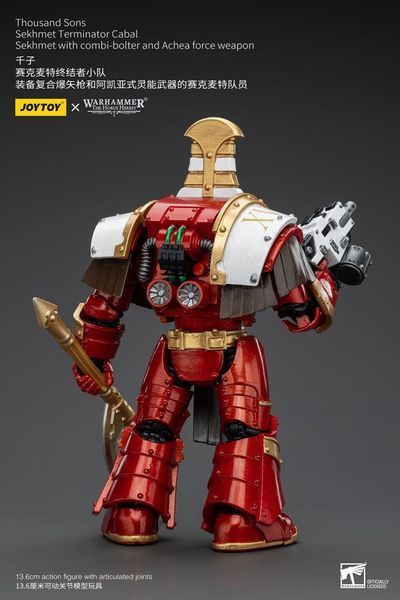 Колекційна фігурка Joy Toy Warhammer The Horus Heresy Action Figure 1/18 Thousand Sons Sekhmet Terminator Cabal Sekhmet with Combi-Bolter and Achea Force Weapon 14 cm AF7349 фото