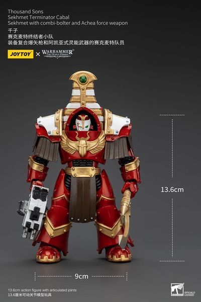 Колекційна фігурка Joy Toy Warhammer The Horus Heresy Action Figure 1/18 Thousand Sons Sekhmet Terminator Cabal Sekhmet with Combi-Bolter and Achea Force Weapon 14 cm AF7349 фото