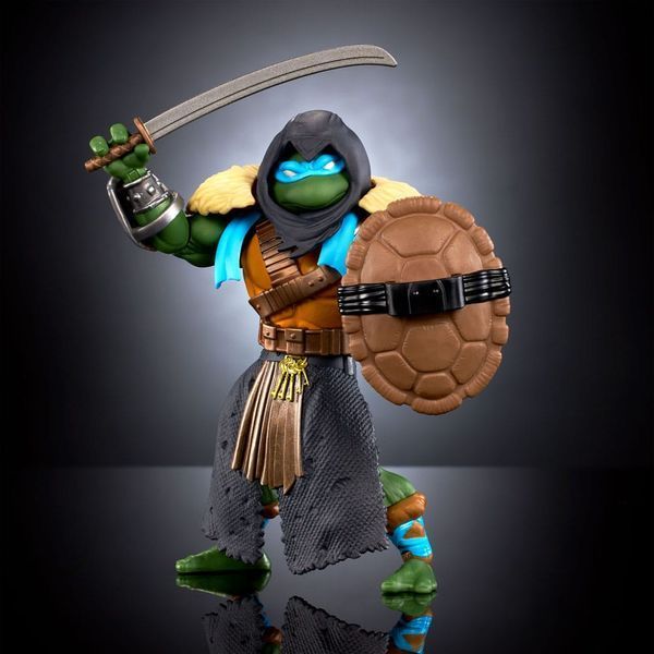 Коллекционная фигурка Mattel MOTU x TMNT: Turtles of Grayskull Action Figure Stealth Armor Leonardo 14 cm AF0324 фото