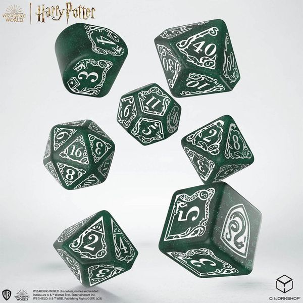 Набір кубиків Harry Potter. Slytherin Modern Dice Set - Green (7) dice003 фото