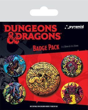 Набір значків бейджів Dungeons & Dragons Pin-Back Buttons 5-Pack Beastly bdg004 фото