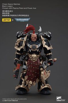 Коллекционная фигурка Joy Toy Warhammer 40k Action Figure Chaos Space Marines Black Legion Chosen with Plasma Pistol and Power Axe 13 cm AF0959 фото
