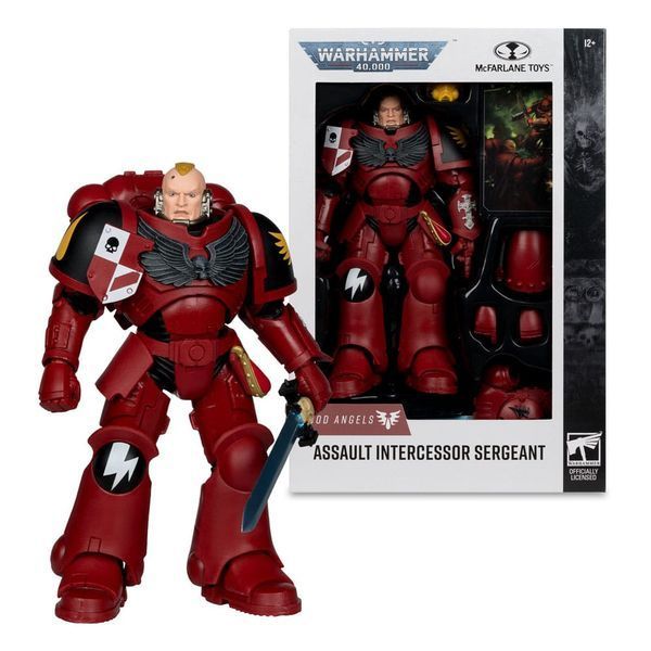 Коллекционная фигурка McFarlane Warhammer 40,000 Action Figure Assault Intercessor Sergeant (Blood Angel) 18 cm AF9481 фото
