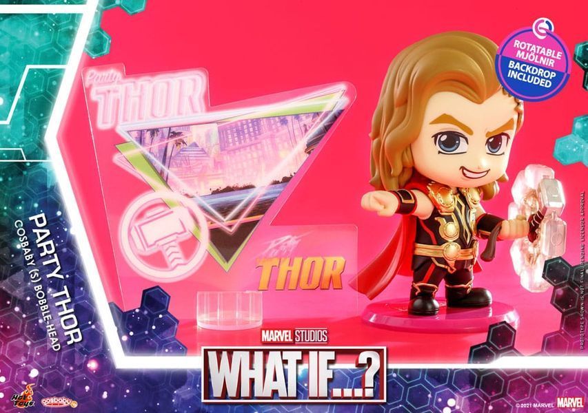 Колекційна міні-фігурка Тор What If...? Cosbaby (S) Mini Figure Party Thor 10 cm Hot Toys mf109 фото