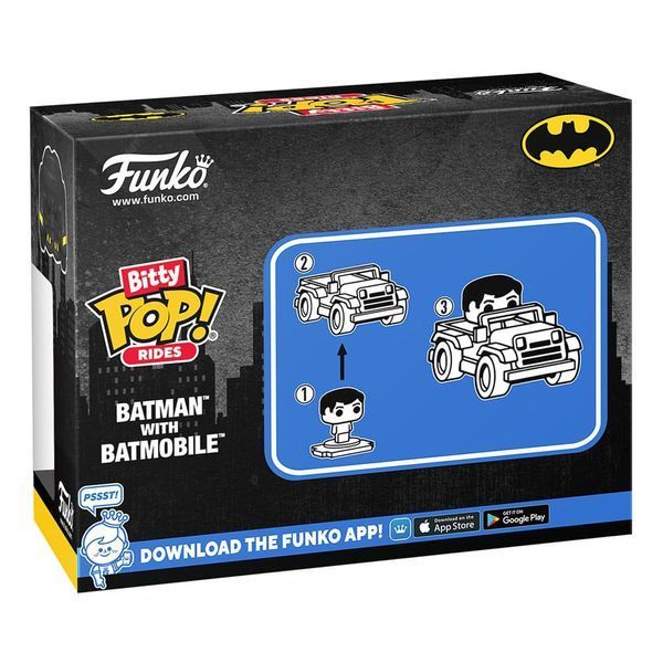Колекційна фігурка Funko DC Comics Bitty POP! Rides Vinyl Figure Batman w/Batmobile 2,5 cm AF251 фото