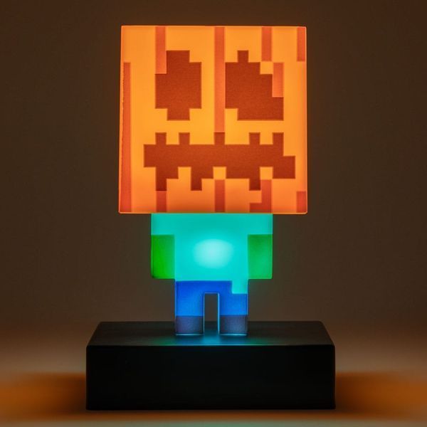 Лампа Paladone Minecraft Icons Light Zombie Jack O Lantern 10 cm lamp5663 фото