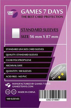 Протектори Games7Days (56 x 87 мм) Standard USA (100 шт) prot7 фото