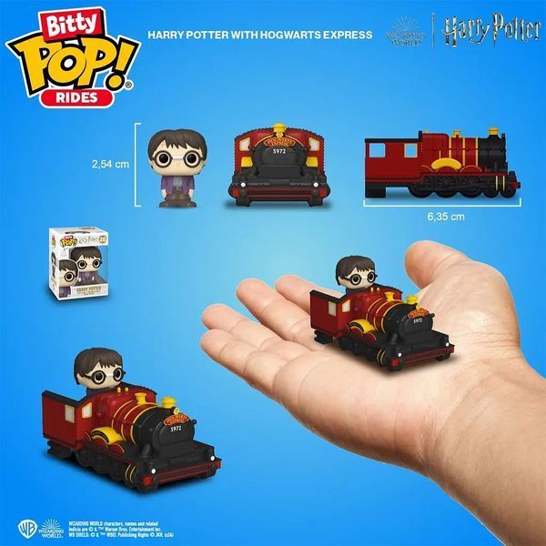 Коллекционная фигурка Funko Harry Potter Bitty POP! Rides Vinyl Figure Harry Potter w/Hogwarts Express 2,5 cm AF252 фото