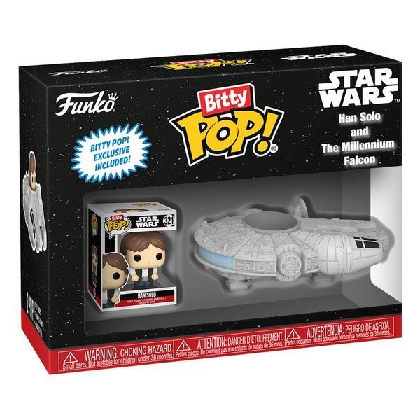 Коллекционная фигурка Funko Star Wars Bitty POP! Rides Vinyl Figure Display Han Solo w/Millenium Falcon 2,5 cm AF253 фото