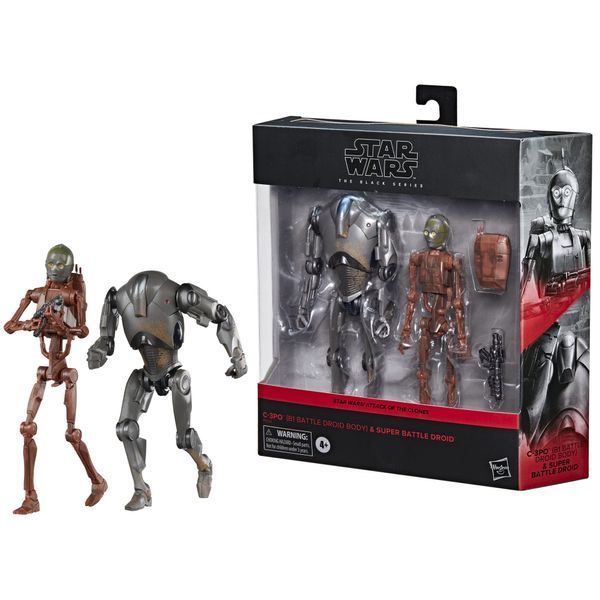 Коллекционный набор фигурок Hasbro Star Wars: C-3PO (B1 Battle Droid) & Super Battle Droid 15 см Black Series HASF9222 фото