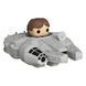 Коллекционная фигурка Funko Star Wars Bitty POP! Rides Vinyl Figure Display Han Solo w/Millenium Falcon 2,5 cm AF253 фото 1