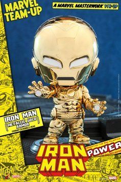 Колекційна міні-фігурка Marvel Comics Cosbaby (S) Залізна людина (металева золота броня) 10 см Hot Toys mf102 фото