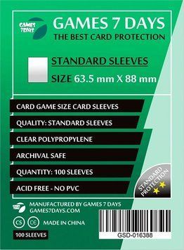 Протектори Games7Days (63.5 x 88 мм) Standard Card Game (100 шт) prot15 фото