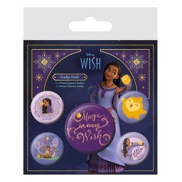 Набір значків бейджів Wish Pin-Back Buttons 5-Pack Magic In Every Wish bdg005 фото