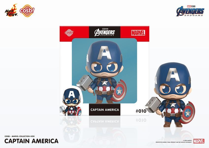 Коллекционная мини-фигурка Marvel Капитан Америка Avengers: Endgame Cosbi Mini Figure Captain America 8 cm Hot Toys mf115 фото