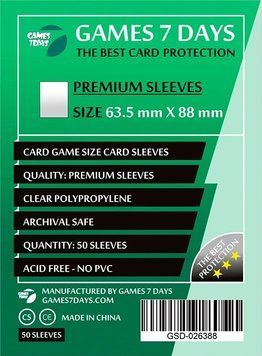 Протектори Games7Days (63.5 x 88 мм) Premium Card Game (50 шт) prot16 фото